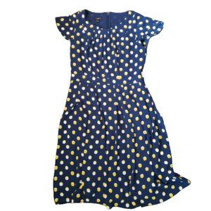 🎉👶 CLOSET SALE 👶🎉 Talbots Petite Blue Polka Dot Midi Dress Size 4P